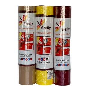 Firefly Heat Transfer Vinyl Rolls (3 rolls, 7 sheets, 7 colors) + Cricut + Siser